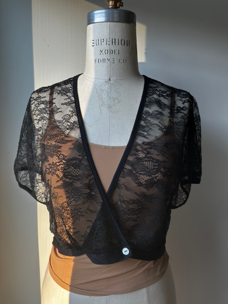 Hanro Lace Bed Jacket Upcycled Vintage
