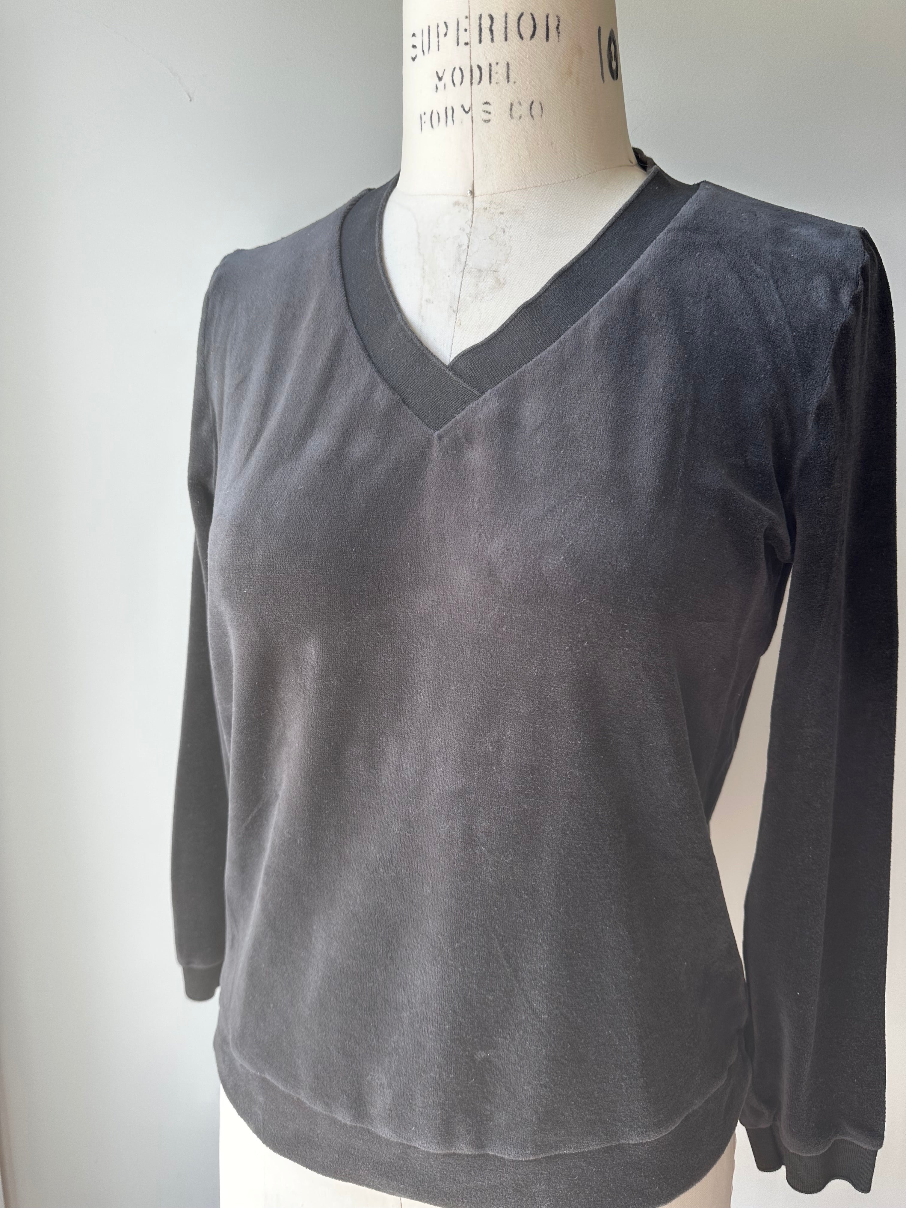 Upcycled Hanro Velour Vee Neck