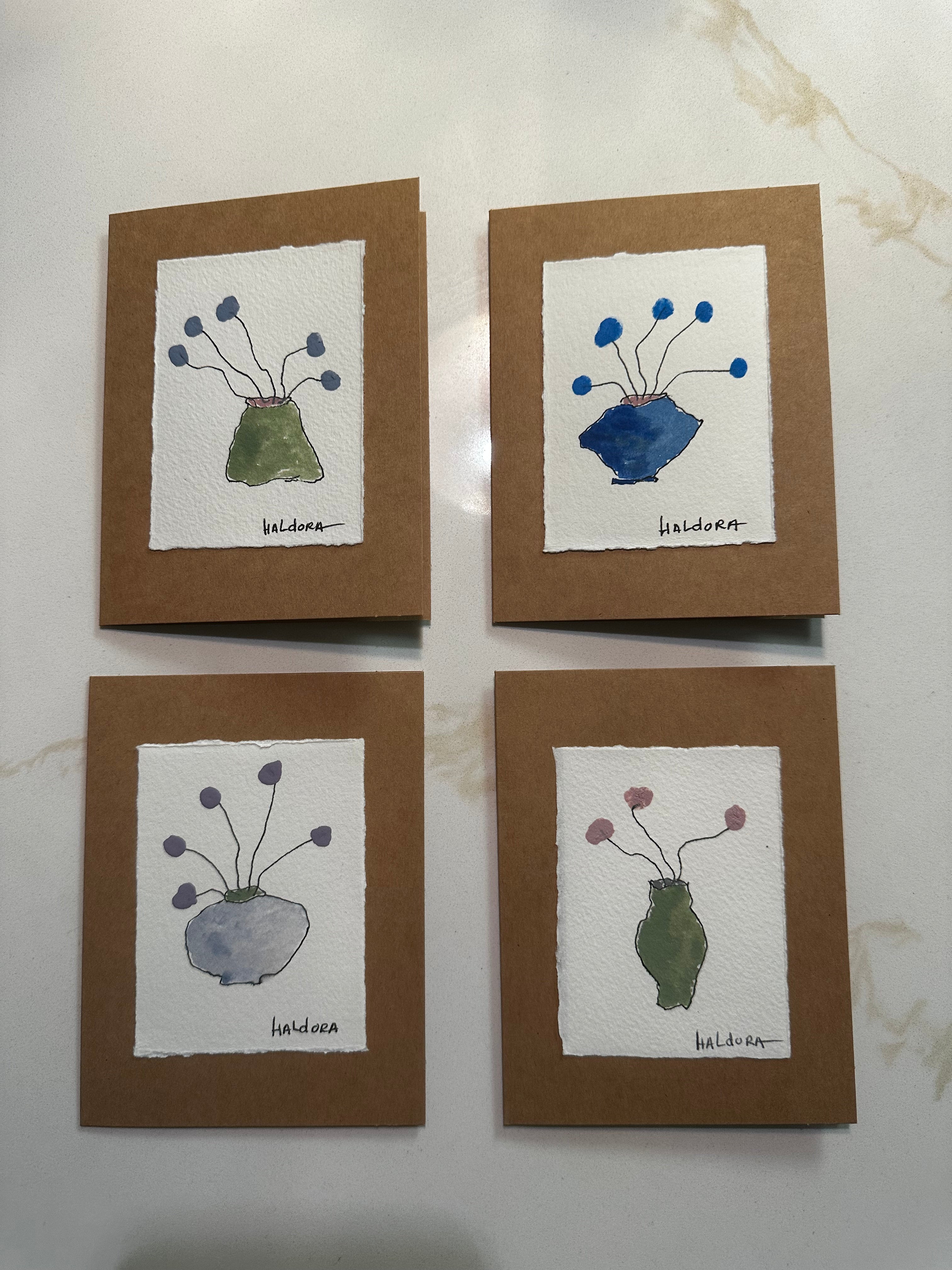 Note Cards - Hand Painted - Flowers