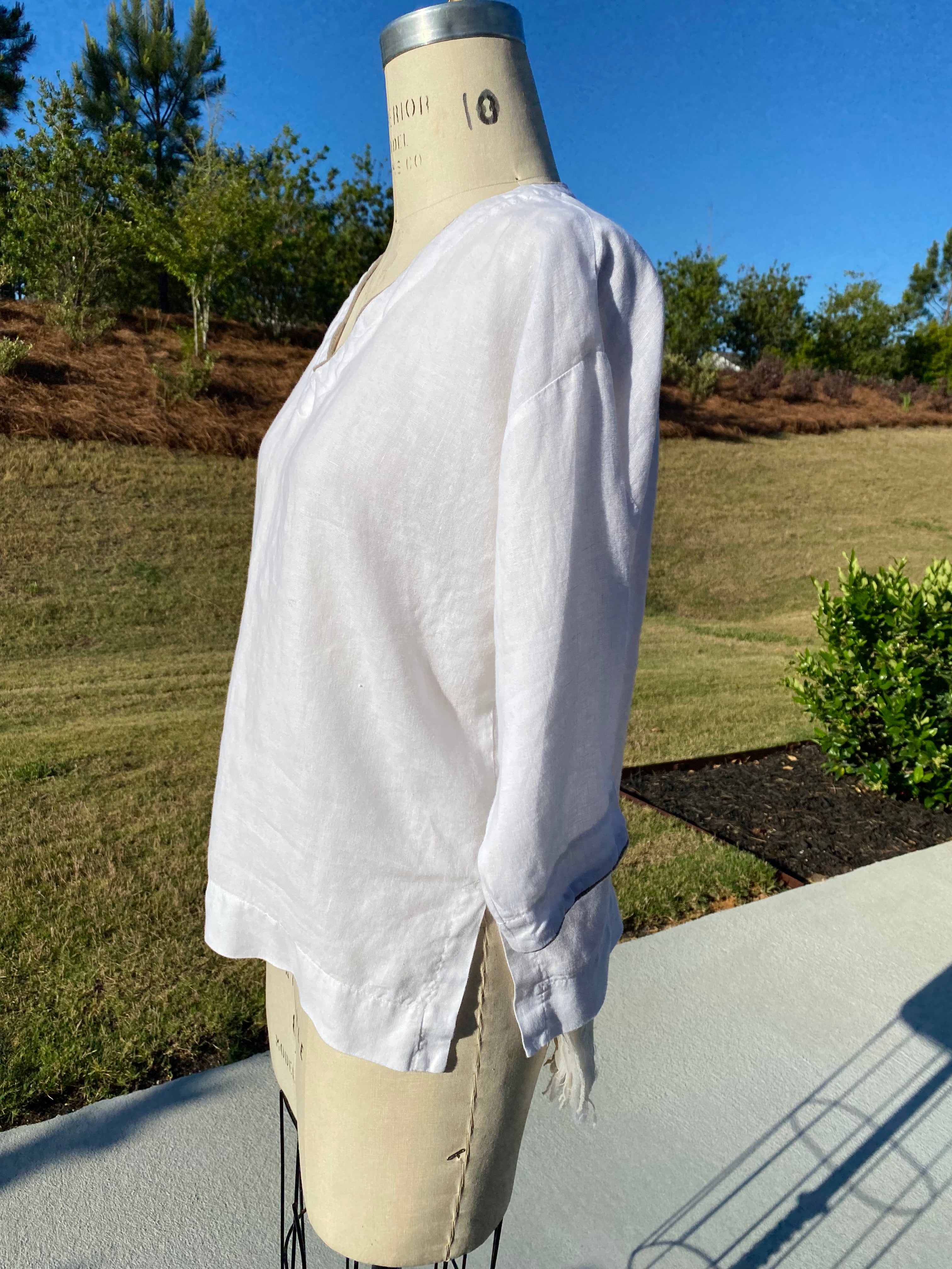 UpCycled Vee Neck Pullover n Linen - Haldora Design