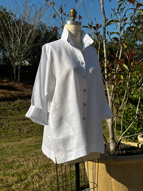 Orchard Shirt  - 100% Linen -  White