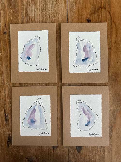 Note Cards  - Hand Painted  -  Oysters