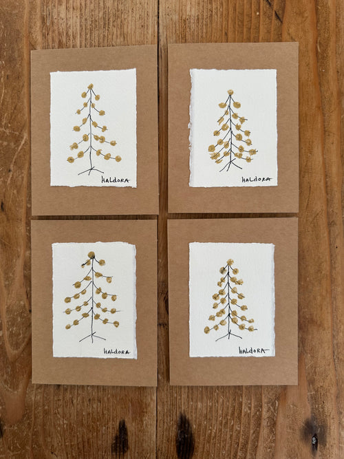 Note Cards  - Hand Painted  -  Golden Trees