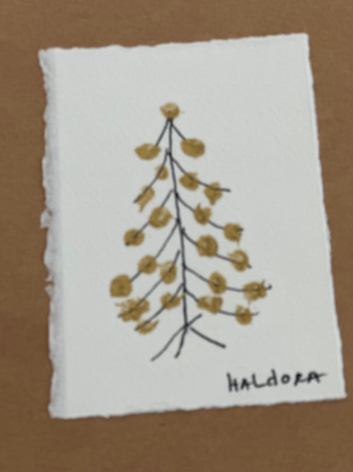Note Cards  - Hand Painted  -  Golden Trees