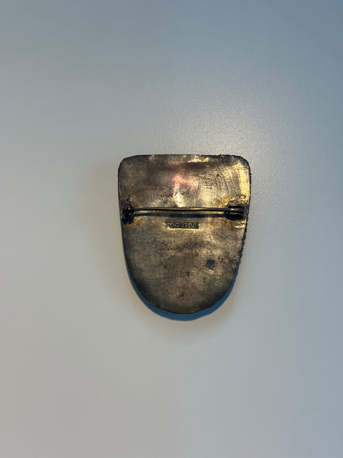 Vintage Cinnabar Pin   -   Upcycled