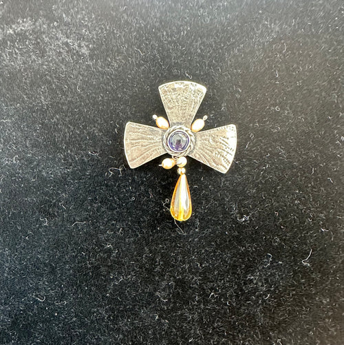 Sterling Silver Brooch/Pendant   -   Upcycled