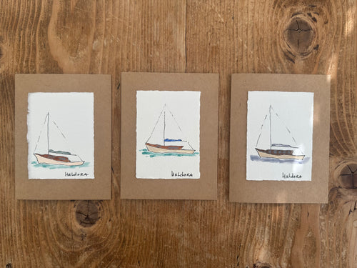 Note Cards  - Hand Painted  - Sailboats