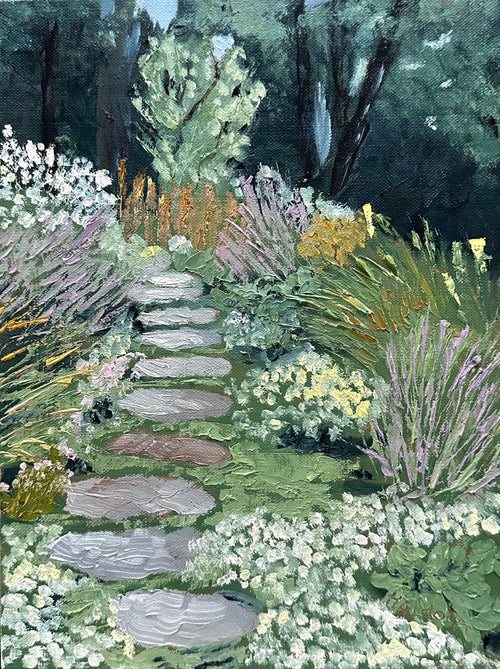 "Garden Path". -  oil on linen panel