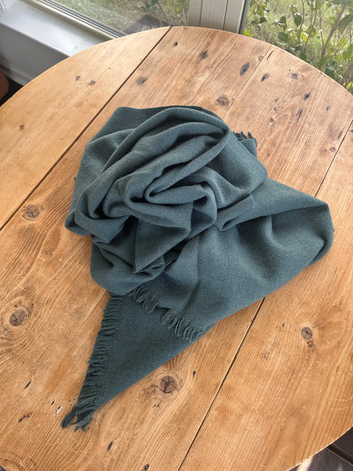 Wool Shawl - Travel Blanket. - Small Throw  Grey