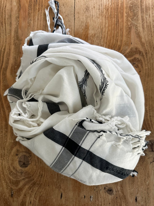 UpCycled Square Fringed Scarf by Leigh & Luca