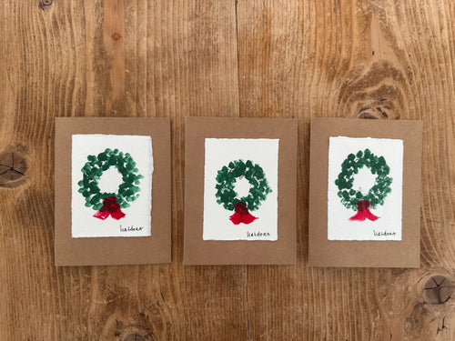 Note Cards  - Hand Painted  - Wreaths