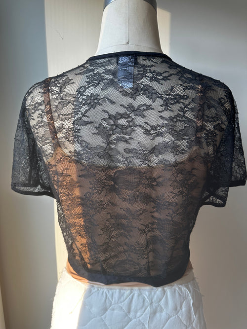 Hanro Lace Bed Jacket  Upcycled Vintage