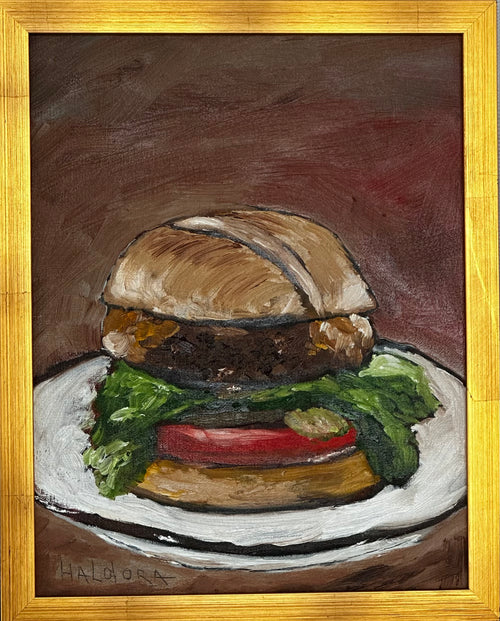 Bistro Burger  Framed Oil Painting