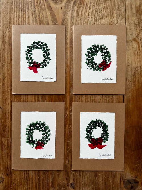 Note Cards  - Hand Painted  - Wreaths