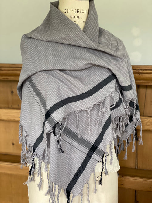 UpCycled Square Fringed Scarf by Leigh & Luca