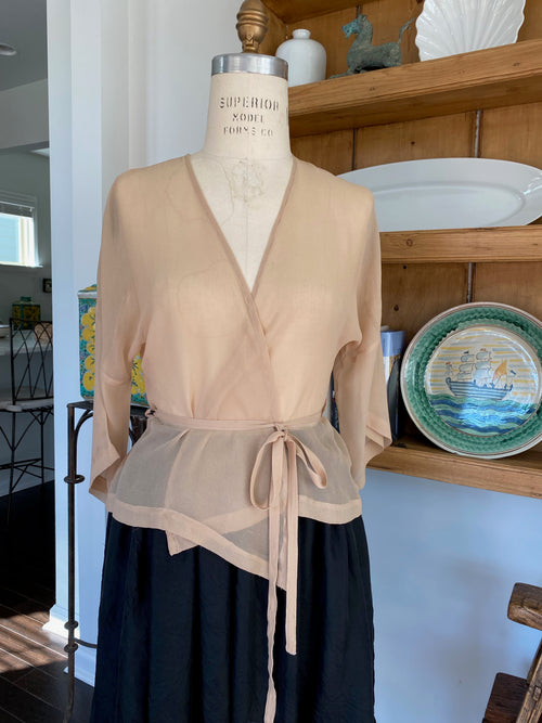 UpCycled Silk Chiffon Shrug or Wrap Top -  Haldora Design
