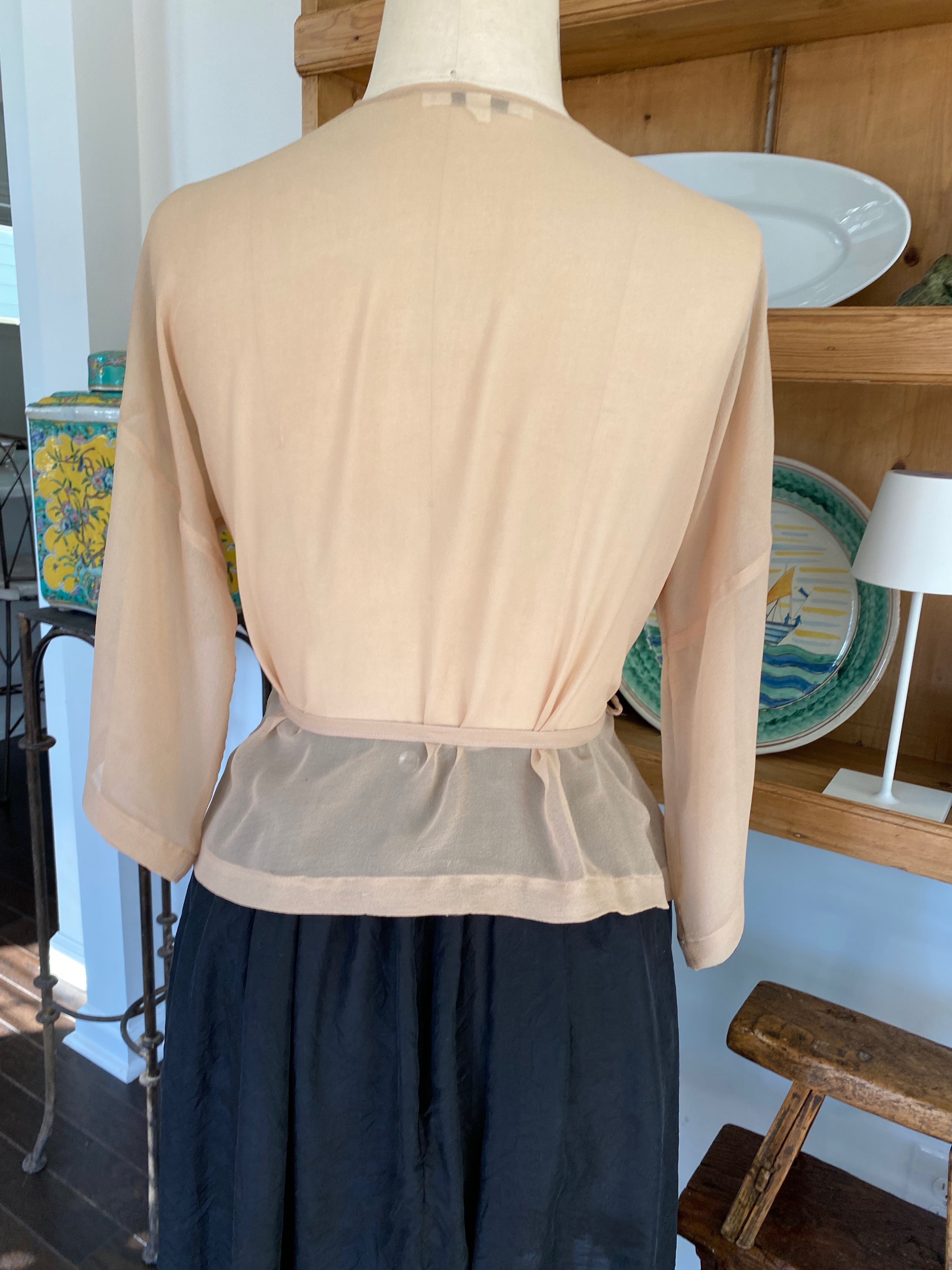 UpCycled Silk Chiffon Shrug or Wrap Top Haldora Design Haldora