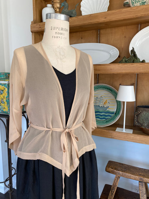 UpCycled Silk Chiffon Shrug or Wrap Top -  Haldora Design
