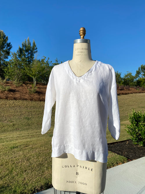 UpCycled Vee Neck Pullover n Linen - Haldora Design