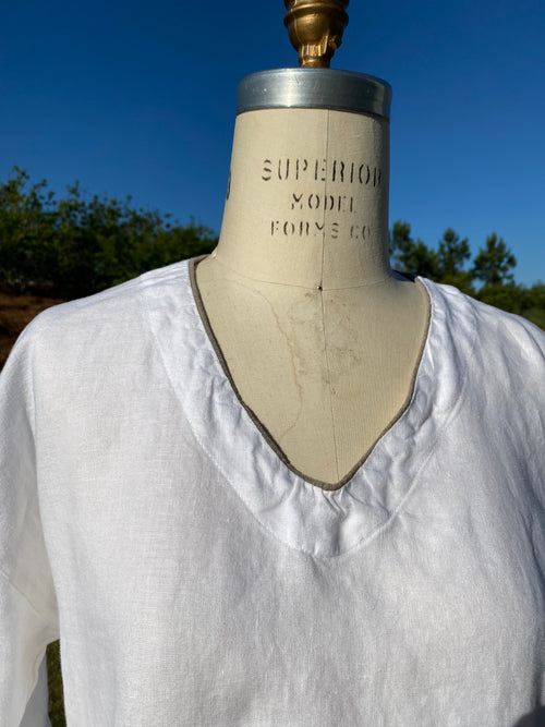 UpCycled Vee Neck Pullover n Linen - Haldora Design