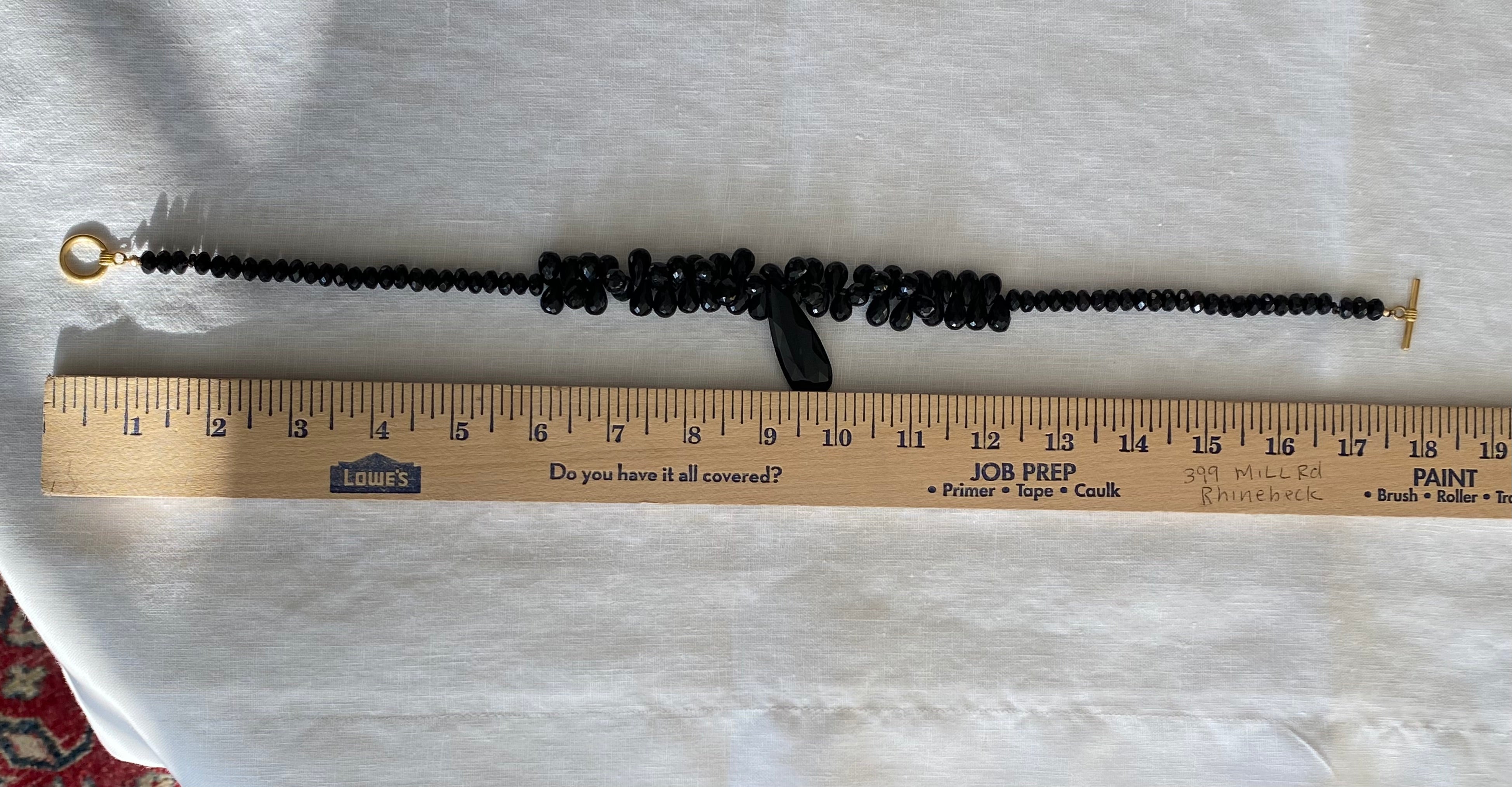 Upcycled Black Jet Beaded Necklace