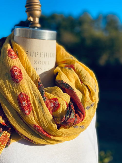 Auntie Oti Cotton Sari Scarf